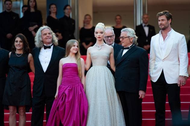 Cannes Furiosa A Mad Max Saga Premiere Michael De Luca, Tom Burke, Elsa Pataky, Chris Hemsworth, Anya Taylor-Joy, George Miller, Alyla Browne, Doug Mitchell and Pamela Abdy attending the Furiosa: A Mad Max Saga (Furiosa: Une Saga Mad Max) as part of the 77th Cannes International Film Festival in Cannes, France on May 15, 2024. Photo by Aurore Marechal ABACAPRESS.COM Cannes France  Copyright: xMarechalxAurore ABACAx