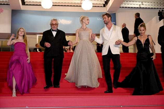 Cannes, 77th Cannes Film Festival 2024, Red carpet of the film Furiosa - A Mad Max Saga In the photo: Anya Taylor-Joy, Elsa Pataky, Chris Hemsworth, George Miller  Copyright: xSimonexComix xipa-agency.netx xPoolxPhotoxEventsx03x IPA_Agency_IPA46113470