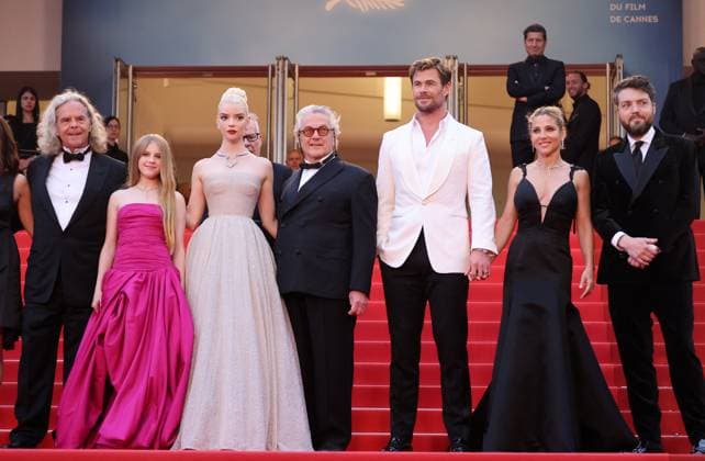 J MontÃ e des marches du film Â Furiosa A Mad Max Saga Â lors du 77eme Festival International du Film de Cannes Doug Mitchell, Alyla Browne, Anya Taylor Joy, George Miller, Chris Hemsworth et sa femme Elsa Pataky, Tom Burke MontÃ e des marches du film Â Furiosa A Mad Max Saga Â lors du 77eme Festival International du Film de Cannes, au Palais des Festivals Ã Cannes On may 15th 2024 Jacovides Moreau Bestimage Red carpet of the movie Â Furiosa A Mad Max Saga Â during the 77th Cannes International Film Festival at the Palais des Festivals in Cannes, France On may 15th 2024 Cannes France  Copyright: xJACOVIDES-MOREAUx xBESTIMAGExJACOVIDES-MOREAUx xBESTIMAGEx