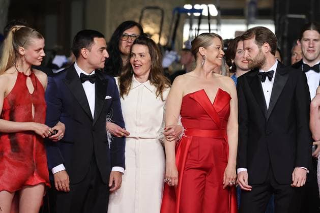 J MontÃ e des marches du film Â The girl with the needle La jeune femme Ã laiguille Â lors du 77eme Festival International du Film de Cannes Tessa Hoder, Besir Zeciri, Malene Blenkov, Trine Dyrholm, Magnus von Horn MontÃ e des marches du film Â The girl with the needle La jeune femme Ã laiguille Â lors du 77eme Festival International du Film de Cannes, au Palais des Festivals Ã Cannes On may 15th 2024 Jacovides Moreau Bestimage Red carpet of the movie Â The girl with the needle Â during the 77th Cannes International Film Festival at the Palais des Festivals in Cannes, France On may 15th 2024 Cannes France  Copyright: xJACOVIDES-MOREAUx xBESTIMAGExJACOVIDES-MOREAUx xBESTIMAGEx