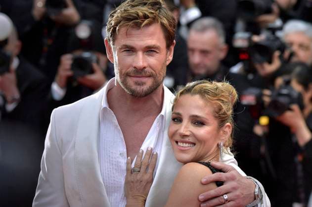 Chris Hemsworth and Elsa Pataky arrive on the red carpet the Furiosa: A Mad Max Saga (Furiosa: Une Saga Mad Max) Red Carpet at the 77th annual Cannes Film Festival at Palais des Festivals on May 15, 2024 in Cannes, France.  CAN20250515142 RoccoxSpaziani