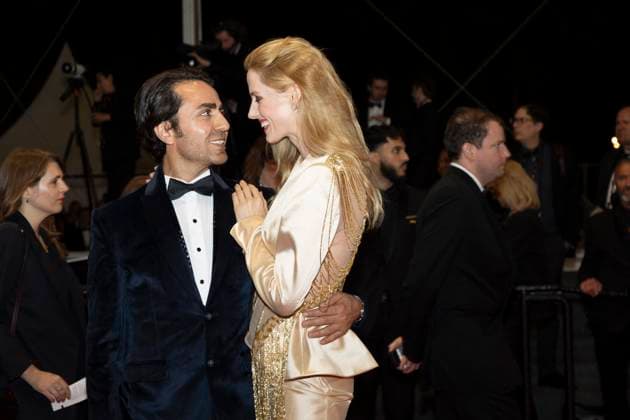 B Staircase of the film The girl with the needle La jeune femme Ã laiguille at the 77th Cannes International Film Festival Mehmet Å?ah Ã?elik and Wilma Elles Cannes France  Copyright: xOLIVIERxBORDEx xBESTIMAGExOLIVIERxBORDEx xBESTIMAGEx