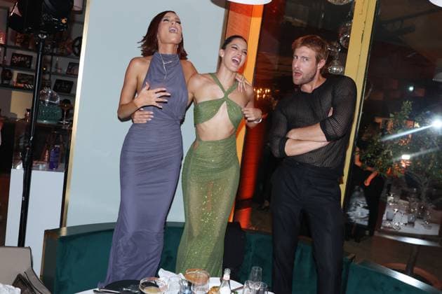 Exclusive - Cannes - Stylist Club - Jacques Dessange Party Exclusive - Maeva Coucke and Iris Mittenaere and her friend attends Jacques Dessange Party at Stylist Club at the 77th annual Cannes Film Festival at Majestic Hotel on May 15, 2024 in Cannes, France. Photo by Jerome DominÃ ABACAPRESS.COM  Copyright: xDominexJerome ABACAx