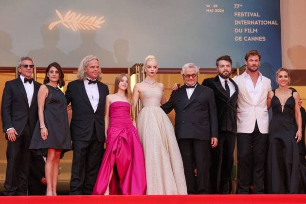 Cannes - Furiosa: A Mad Max Saga Red Carpet Michael DeLuca, Pamela Abdy, Doug Mitchell, Alyla Browne, Anya Taylor-Joy, George Miller, Tom Burke, Chris Hemsworth and Elsa Pataky attend the Furiosa: A Mad Max Saga (Furiosa: Une Saga Mad Max) Red Carpet at the 77th annual Cannes Film Festival at Palais des Festivals on May 15, 2024 in Cannes, France. Photo by Shootpix ABACAPRESS.COM Cannes France  Copyright: xShootpix ABACAx