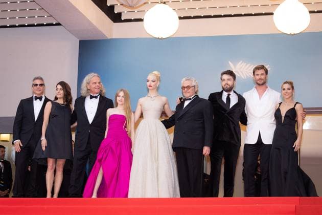 Cannes - Furiosa: A Mad Max Saga Screening Michael DeLuca, Pamela Abdy, Doug Mitchell, Alyla Browne, Anya Taylor-Joy, George Miller, Chris Hemsworth, Elsa Pataky and Tom Burke attend the Furiosa: A Mad Max Saga (Furiosa: Une Saga Mad Max) Red Carpet at the 77th annual Cannes Film Festival at Palais des Festivals on May 15, 2024 in Cannes, France. Photo by Shootpix ABACAPRESS.COM Cannes France  Copyright: xShootpix ABACAx