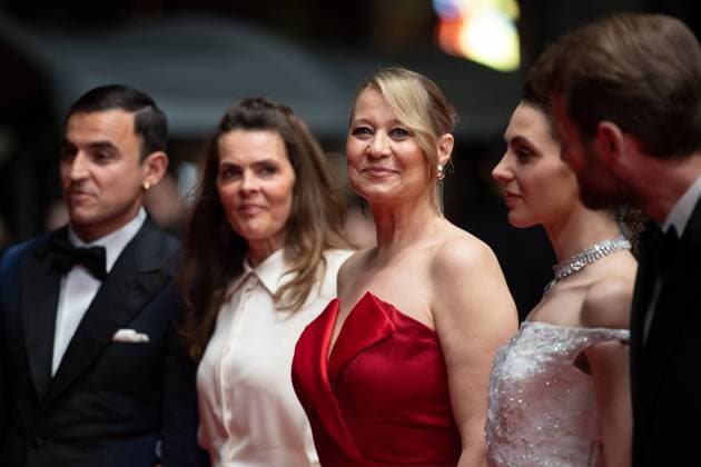 Cannes The Girl with the Needle Premiere Besir Zeciri, Malene Blenkov, Trine Dyrholm, Magnus von Horn, Vic Carmen Sonne, Mariusz Wlodarski, Tessa Hoder attending the Pigen Med Nalen (The Girl with the Needle) as part of the 77th Cannes International Film Festival in Cannes, France on May 15, 2024. Photo by Aurore Marechal ABACAPRESS.COM Cannes France  Copyright: xMarechalxAurore ABACAx