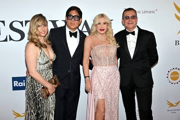 Better World Fund gala evening at the Carlton Hotel in Cannes during the 77th Cannes Film Festival 202 Lady Monika Bacardi and Manuel Collas de la Roche, Founding President of the Better World Fund, and guest during the Better World Fund gala evening at the Carlton Hotel in Cannes during the 77th Cannes Film Festival 2024 on May 15 Bruno Bebert Bestimage Better World Fund gala evening at the Carlton Hotel in Cannes during the 2024 Cannes Film Festival on May 15 Cannes France  Copyright: xBrunoxBebertx xBestimagexBrunoxBebertx xBestimagex