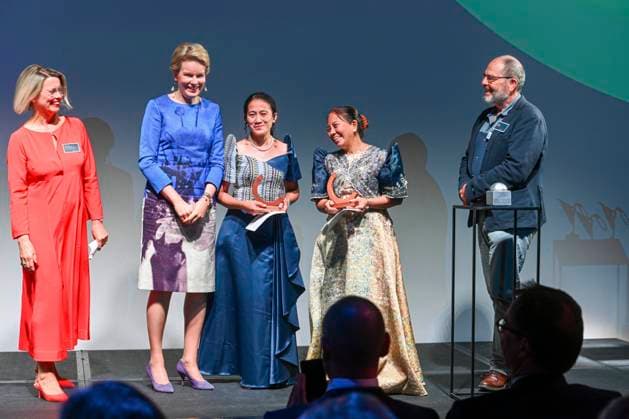 Queen Mathilde WOMED Award Belgium, Brussels, 15 May 2024 Her Majesty Queen Mathilde of Belgium presents the annual WOMED Award at the BluePoint in Schaerbeek. This is the 25th edition of the award, an initiative of Vrouwennet vzw and UNIZO. It rewards an entrepreneur who harmoniously combines her business with a social commitment. The Queen also presents the WOMED Award Sud every two years. This year, the South Award goes to a talented entrepreneur from the Philippines. This year s winners are Ms domina Daisy Yoo, Ms Floricel Cel Sanjora for the South and Mevrouw Elly Huysmans for the Glowi company. F.Andrieu Agencepeps Brussels Belgium  Copyright: xContentxCurationx F.Andrieu Agencepeps CCx