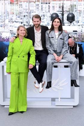 77th Cannes Film Festival 2024 Photocall film Pigen Med Nalen (The Girl With The Needle) Cannes, 77th Cannes Film Festival 2024 Photocall film Pigen Med Nalen (The Girl With The Needle) In the photo: Trine Dyrholm, Magnus von Horn, Vic Carmen Sonne Cannes France  Copyright: xIPA ABACAx