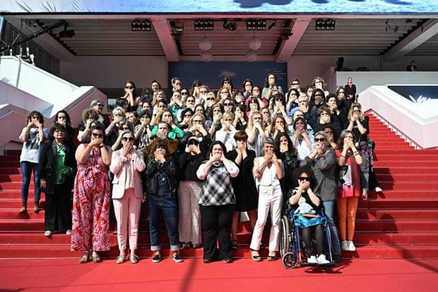 Annual Cannes Film Festival - Furiosa: Judith Godrech Photocall - Cannes DN Judith Godrech leads moment to stand against violence against women at the 77th annual Cannes Film Festival at Palais des Festivals on May 16, 2024 in Cannes, France. Photo by David NIVIERE ABACAPRESS.COM CANNES France  Copyright: xNivierexDavid ABACAPRESS.COMx