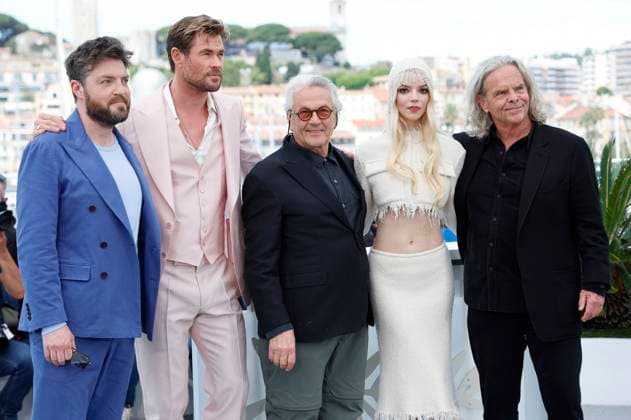 Tom Burke, Chris Hemsworth, George Miller, Anya Taylor Joy and Doug Mitchell at the photocall for the feature film Furiosa A Mad Max Saga at the Festival de Cannes 2024 77 Cannes International Film Festival at the Palais des Festivals Cannes, 16 05 2024 Foto:xD.xBedrosianx xFuturexImagex furiosa_call_4504