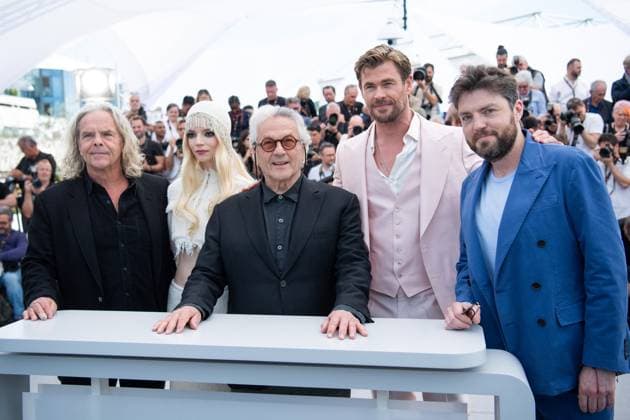 Cannes Furiosa A Mad Max Saga Photocalll Chris Hemsworth, Tom Burke, George Miller, Anya Taylor-Joy, Doug Mitchell attending the Furiosa: A Mad Max Saga Photocall as part of the 77th Cannes International Film Festival in Cannes, France on May 16, 2024. Photo by Aurore Marechal ABACAPRESS.COM Cannes France  Copyright: xMarechalxAurore ABACAx