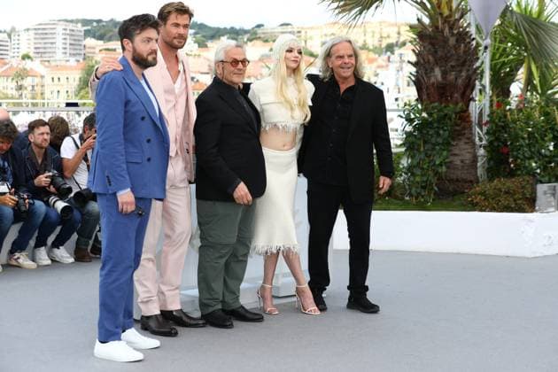 May 16, 2024, Cannes, Cote D azur, France: Furiosa: A Mad Max Saga cast and crew TOM BURKE, CHRIS HEMSWORTH, director GEORGE MILLER, ANYA TAYLOR-JOY and producer DOUG MITCHELL during the photocall at the 77th Annual Cannes Film Festival at Palais des Festivals in Cannes, France Cannes France - ZUMAc179 20240516_zep_c179_029 Copyright: xMickaelxChavetx