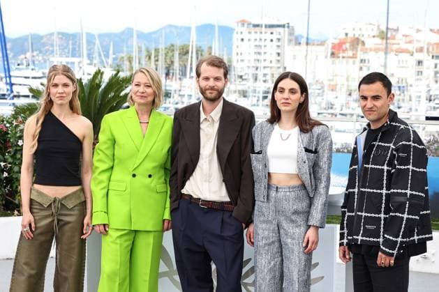 May 16, 2024, Cannes, Alpes-Maritimes, France: The Cannes Film Festival is taking place i Cannes, France from May 14 to 25, 2024. Vic Carmen Sonne, Trine Dyrholm, Magnus Von Horn, Besir Zeciri; Tessa Hoder at the Pigen Med Nalen film Photo Call Cannes France - ZUMAt227 20240516_zip_t227_012 Copyright: xMarinaxTakimotox