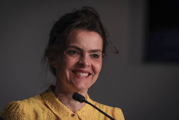 Cannes Pigen Med Nalen Press Conference DB Danish producer Malene Blenkov attending a press conference for the film Pigen Med Nalen (The Girl with the Needle) during the 77th edition of the Cannes Film Festival in Cannes, southern France, on May 16, 2024. Photo by David Boyer ABACAPRESS.COM Cannes France  Copyright: xBoyerxDavid ABACAx
