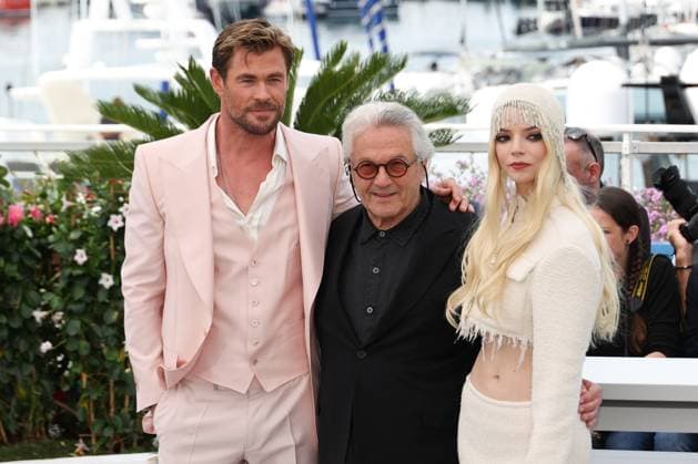 77th Cannes Film Festival Photocall with cast of the film Furiosa a Mad Max saga Chris Hemsworth, George Miller and Anya Taylor Joy 305008 2024 05 16 Cannes France  Copyright: xIsabellexVautierx xStarfacex STAR_305008_049
