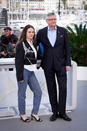 IPP Photo Daniele Cifala™ Cannes 16 05 2024 The Invasion L Invasion Photocall The 77th Annual Cannes Film Festival in the photo Yaryna Hordiienko and Sergei Loznitsa Italy Photo Press World Copyright