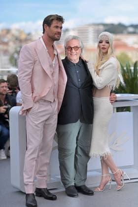 Cannes - Furiosa: A Mad Max Saga Photocall Chris Hemsworth, Anya Taylor-Joy and George Miller attend the Furiosa A Mad Max Saga Furiosa Une Saga Mad Max Photocall at the 77th annual Cannes Film Festival at Palais des Festivals on May 16, 2024 in Cannes, France. Photo by Franck Castel ABACAPRESS.COM Cannes France  Copyright: xCastelxFranck ABACAx