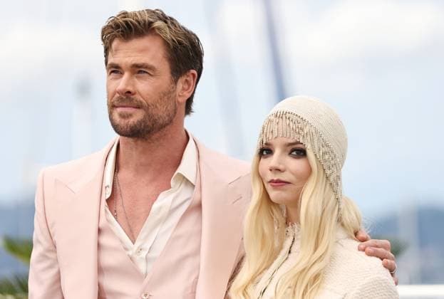 (240516) -- CANNES, May 16, 2024 -- Actor Chris Hemsworth (L) and actress Anya Taylor-Joy pose during the photocall of the film Furiosa: A Mad Max Saga at the 77th edition of the Cannes Film Festival in Cannes, southern France, on May 16, 2024. ) FRANCE-CANNES-FILM FESTIVAL- FURIOSA: A MAD MAX SAGA -PHOTOCALL GaoxJing 
