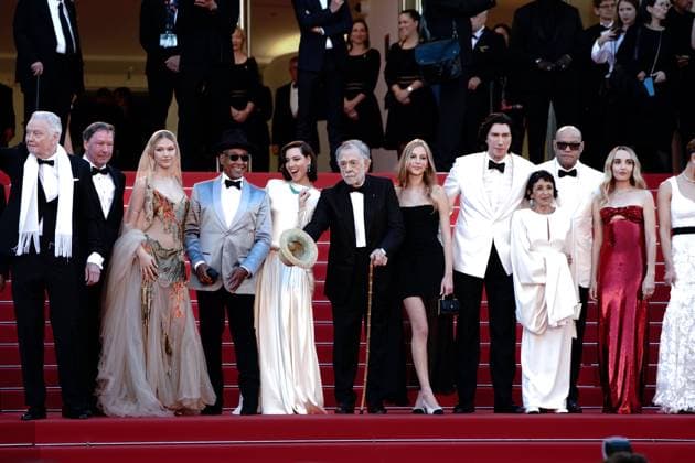 Cannes, France 16th May, 2024 Jon Voight, D B Sweeney, Grace VanderWaal, Giancarlo Esposito, Aubrey Plaza, Francis Ford Coppola, Romy Croquet, Adam Driver, Kathryn Hunter, Laurence Fishburne, Chloe Fineman, Nathalie Emmanuel attends Megalopolis Screening red carpet at the 77th annual Cannes Film Festival at Palais des Festivals on May 16, 2024 in Cannes, France CINEMA 77eme Festival de Cannes Red Carpet du film Megalopolis 16 05 2024 NorbertScanella Panoramic