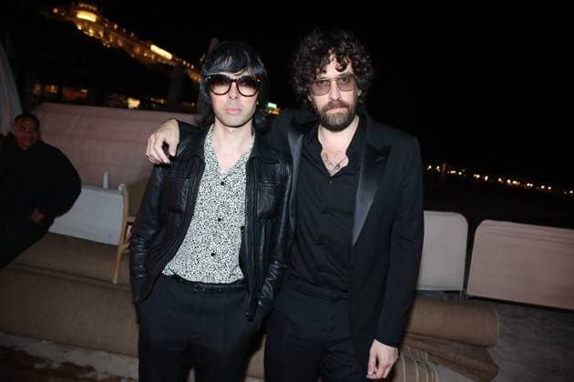 Cannes - Plage Magnum JUSTICE (Xavier de Rosnay and Gaspard Auge) posing at the Plage Magnum during the 77th annual Cannes Film Festival on May 16, 2024 in Cannes, France. Photo by Jerome DominÃ ABACAPRESS.COM  Copyright: xDominexJerome ABACAx