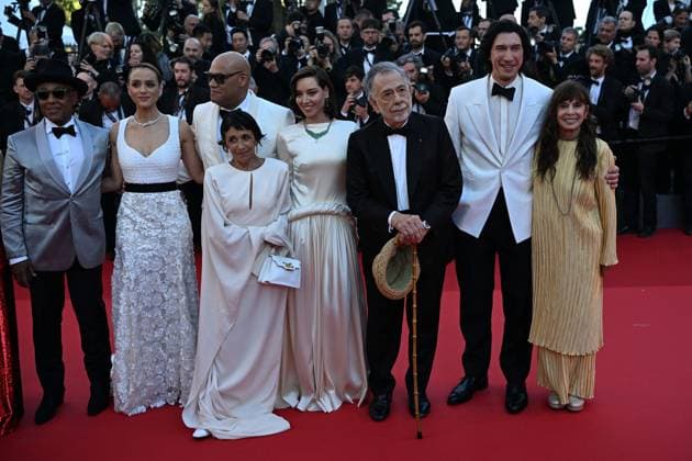 77e Festival International du Film de Cannes Marches du film Megalopolis 77th International Cannes Film Festival Festival de Cannes 2024 77e Ã dition montee Megaloplis Talia Shire, Laurence Fishburne, Francis Ford Coppola and Adam Driver 305042 2024 05 16 France  Copyright: xLionelxGuericolas MPPx STAR_305042_209