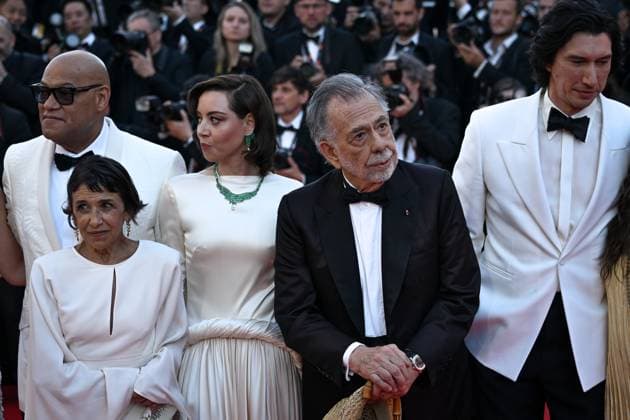 77e Festival International du Film de Cannes Marches du film Megalopolis 77th International Cannes Film Festival Festival de Cannes 2024 77e Ã dition montee Megaloplis Talia Shire, Laurence Fishburne, Francis Ford Coppola and Adam Driver 305042 2024 05 16 France  Copyright: xLionelxGuericolas MPPx STAR_305042_212