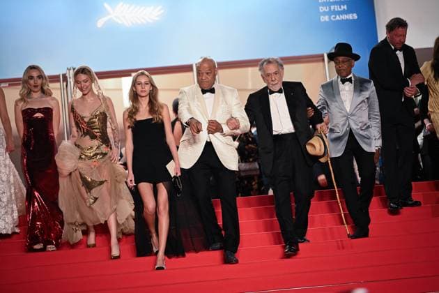 77e Festival International du Film de Cannes Marches du film Megalopolis 77th International Cannes Film Festival Festival de Cannes 2024 77e Ã dition descente Megaloplis Jon Voight, Shia Lebeouf, Chloe Fineman, Grace VanderWaal, Romy Croquet Mars, Laurence Fishburne, Francis Ford Coppola, Giancarlo Esposito, D B Sweeney and Talia Shire and Adam Driver 305042 2024 05 16 France  Copyright: xLionelxGuericolas MPPx STAR_305042_231