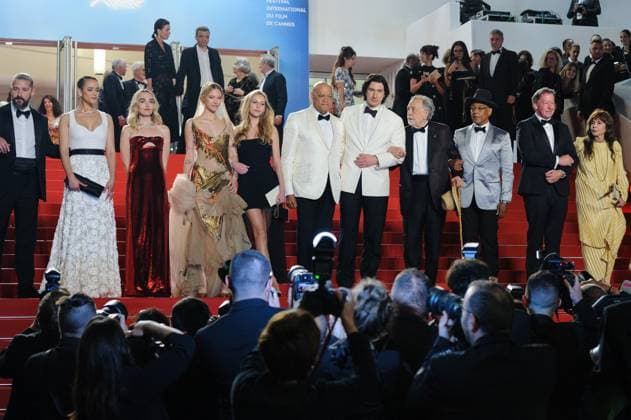 Cannes Megalopolis Leaving Red Carpet NG Shia LaBeouf, a guest, Jon Voight, D. B. Sweeney, Grace VanderWaal, Giancarlo Esposito, Aubrey Plaza, Francis Ford Coppola, Romy Croquet Mars, Adam Driver, Nathalie Emmanuel, Laurence Fishburne, Kathryn Hunter, Talia Shire and Chloe Fineman attending the ?Megalopolis? Red Carpet at Palais Des Festivals in Cannes, France on May 16 2024 as part of the 77th Cannes Film Festival. Photo by Nicolas Genin ABACAPRESS.COM Cannes France Copyright: xGeninxNicolas ABACAx