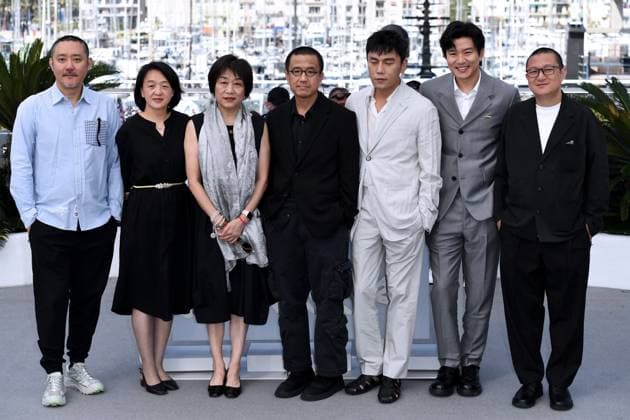 Cannes, 77th Cannes Film Festival 2024, Red carpet film An Unfinished Film Pictured: Kang Fu, Le Xu, Yingli Ma, Lou Ye, Qin Hao, Huang Xuan, Jian Zeng  Copyright: xAlbertoxTerenghix xipa-agency.nex xPoolxPhotoxEventsx03x IPA_Agency_IPA46172133