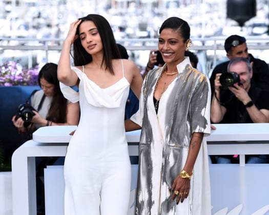 Cannes, 77th Cannes Film Festival 2024, Red carpet film The Shameless In the photo: Omara Shetty, Anasuya Sengupta  Copyright: xAlbertoxTerenghix xipa-agency.nex xPoolxPhotoxEventsx03x IPA_Agency_IPA46172213