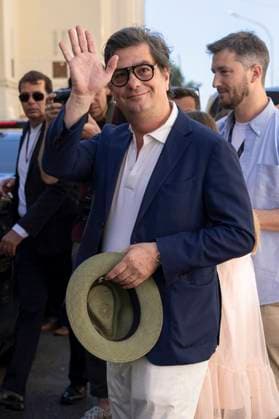 Cannes - Romy Croquet and Roman Coppola Exit The Carlton Romy Croquet, Roman Coppola leave Carlton Hotel to attend the press conference of the film Megalopolis during 77th Cannes Film Festival. Cannes, France, May 17, 2024. Photo by Marco Piovanotto ABACAPRESS.COM Cannes France  Copyright: xPiovanottoxMarco ABACAx
