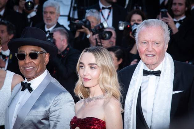 Megalopolis premiere Cannes. France. Giancarlo Esposito, Chloe Fineman and Jon Voight at Megalopolis premiere. 77th Cannes Film Festival. 16th May 2024.LMK405-S170524-001 Loredana Sangiuliano Landmark MediaWWW.LMKMEDIA.COM 