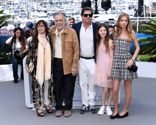 77th Cannes Film Festival 2024, Red carpet film Megalopolis Cannes, 77th Cannes Film Festival 2024, Red carpet film Megalopolis In the photo: Talia Shire, Francis Ford Coppola, Roman Coppola, Cosima Mars, Romy Croquet Cannes France  Copyright: xIPA ABACAx