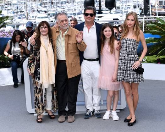 77th Cannes Film Festival 2024, Red carpet film Megalopolis Cannes, 77th Cannes Film Festival 2024, Red carpet film Megalopolis In the photo: Talia Shire, Francis Ford Coppola, Roman Coppola, Cosima Mars, Romy Croquet Cannes France  Copyright: xIPA ABACAx