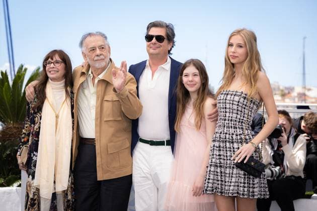 Cannes - Megalopolis Photocall Romy Croquet, Roman Coppola, Cosima Mars, Director Francis Ford Coppola and Talia Shire attend the Megalopolis Photocall at the 77th annual Cannes Film Festival at Palais des Festivals on May 17, 2024 in Cannes, France. Photo by Shootpix ABACAPRESS.COM Cannes France  Copyright: xShootpix ABACAx