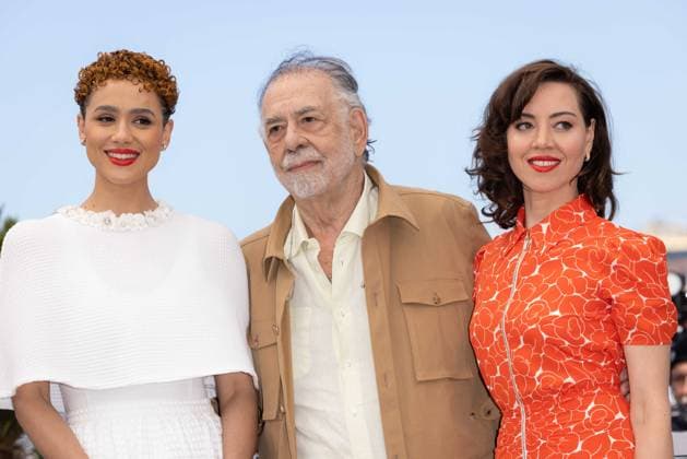 Cannes - Megalopolis Photocall Aubrey Plaza, Director Francis Ford Coppola and Nathalie Emmanuel attend the Megalopolis Photocall at the 77th annual Cannes Film Festival at Palais des Festivals on May 17, 2024 in Cannes, France. Photo by Shootpix ABACAPRESS.COM Cannes France  Copyright: xShootpix ABACAx