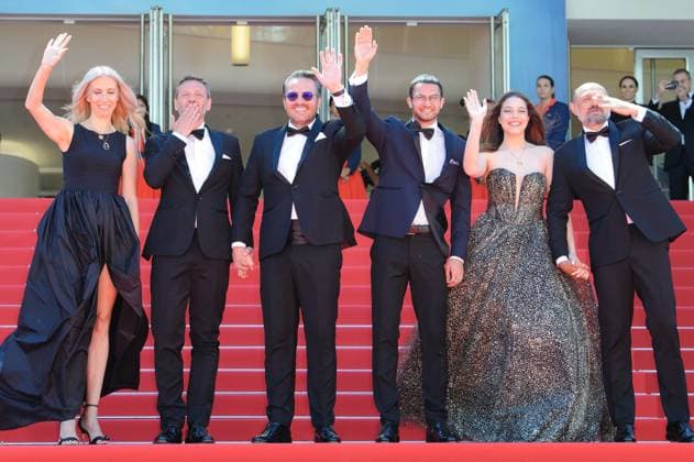 Cannes Three Kilometres To The End Of The World Red Carpet NG Bogdan Dumitrache, Emanuel Parvu, Valeriu Andriuta and guests attending the ?Trei Kilometri Pana La Capatul Lumii? (Three Kilometres To The End Of The World) Screening and Red Carpet at Palais Des Festivals in Cannes, France on May 17 2024 as part of the 77th Cannes Film Festival. Photo by Nicolas Genin ABACAPRESS.COM Cannes France  Copyright: xGeninxNicolas ABACAx