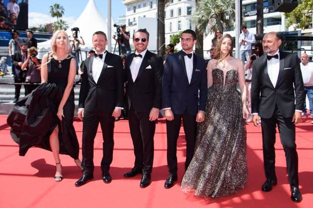 Cannes Three Kilometres To The End Of The World Red Carpet NG Bogdan Dumitrache, Emanuel Parvu, Valeriu Andriuta and guests attending the ?Trei Kilometri Pana La Capatul Lumii? (Three Kilometres To The End Of The World) Screening and Red Carpet at Palais Des Festivals in Cannes, France on May 17 2024 as part of the 77th Cannes Film Festival. Photo by Nicolas Genin ABACAPRESS.COM Cannes France  Copyright: xGeninxNicolas ABACAx