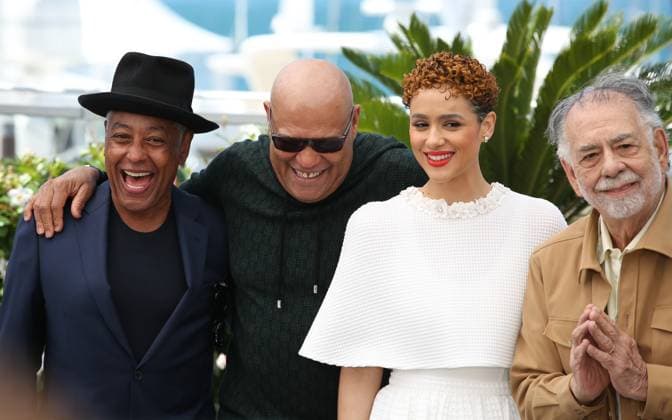 77th Cannes Film Festival Photocall with cast of the film Megalopolis Giancarlo Esposito, Lawrence Fishburne, Nathalie Emmanuel and Francis Ford Coppola 305065 2024 05 17 Cannes France Coppola, Francis Ford Esposito, Giancarlo Fishburne, Laurence Emmanuel, Nathalie  Copyright: xIsabellexVautierx xStarfacex STAR_305065_073