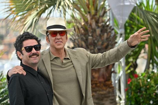 Cannes 2024 Photocall The Surfer Lorcan Finnegan, Nicolas Cage at the photocall of The Surfer during the 77th Cannes Film Festival in Cannes, France on May 17, 2024. Photo by Julien Reynaud APS-Medias ABACAPRESS.COM Cannes France  Copyright: xReynaudxJulien APS-Medias ABACAx