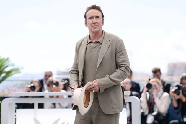 CANNES, FRANCE MAY 17 Nicolas CAGE, actor, during the photocall of the film The Surfer in the Midnight Seance at the 77th Cannes Film Festival at the Palais des Festivals on May 17, 2024 in Cannes, France CELEBRITES 77eme Festival de Cannes Photocall 17 05 2024 ValentinaClaret Panoramic 