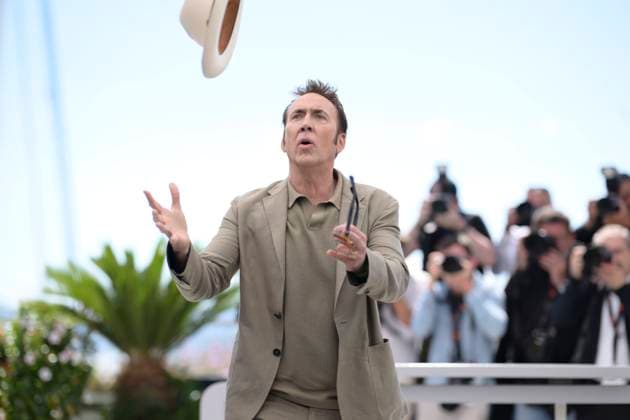 CANNES, FRANCE MAY 17 Nicolas CAGE, actor, during the photocall of the film The Surfer in the Midnight Seance at the 77th Cannes Film Festival at the Palais des Festivals on May 17, 2024 in Cannes, France CELEBRITES 77eme Festival de Cannes Photocall 17 05 2024 ValentinaClaret Panoramic 