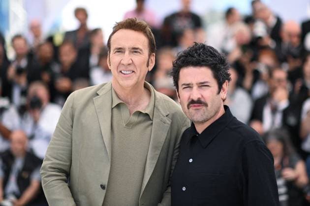 Cannes The Surfer Photocall Nicolas Cage and Lorcan Finnegan attending The Surfer Photocall as part of the 77th Cannes International Film Festival in Cannes, France on May 17, 2024. Photo by Aurore Marechal ABACAPRESS.COM Cannes France  Copyright: xMarechalxAurore ABACAx