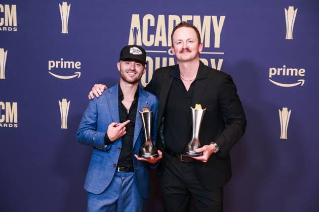 May 16, 2024, Frisco, Tx, USA: Greylan James and Chase McGill, winners of the Song of the Year award for Next Thing You Know, pose in the press room during the 59th Academy of Country Music Awards at The Ford Center at The Star on May 16, 2024 in Frisco, Texas. Frisco USA - ZUMAs181 20240516_zea_s181_409 Copyright: xOzziexBx