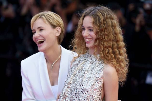 Cannes, France 17th May, 2024 Judith Godreche and Tess Barthelemy attends Kinds of Kindness Screening red carpet at the 77th annual Cannes Film Festival at Palais des Festivals on May 17, 2024 in Cannes, France CINEMA 77eme Festival de Cannes Red Carpet du film Kinds of Kindness 17 05 2024 NorbertScanella Panoramic 