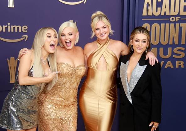 May 16, 2024, Frisco, Tx, USA: Maddie Font of Maddie & Tae, Kendra Slaubaugh and Krista Slaubaugh of Tigirlily Gold, and Tae Kerr of Maddie & Tae attend the 59th Academy of Country Music Awards at Omni Frisco Hotel at The Star on May 16, 2024 in Frisco, Texas. Frisco USA - ZUMAs181 20240516_zea_s181_169 Copyright: xOzziexBx
