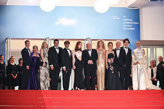 News - Oh, Canada Red Carpet - The 77th Annual Cannes Film Festival Scott Lastaiti, Luisa Law, Tiffany Boyle, a guest, Andrew Wonder, Taylor Jeanne, Paul Schrader, Penelope Mitchell, Alejandra Silva, Richard Gere, Homer James Jigme Gere and Uma Thurman attend the Oh, Canada Red Carpet at the 77th annual Cannes Film Festival at Palais des Festivals on May 17, 2024 in Cannes, France. Cannes Palais des Festival France Copyright: xStefanosxKyriazisx xLiveMediax LPN_1356764