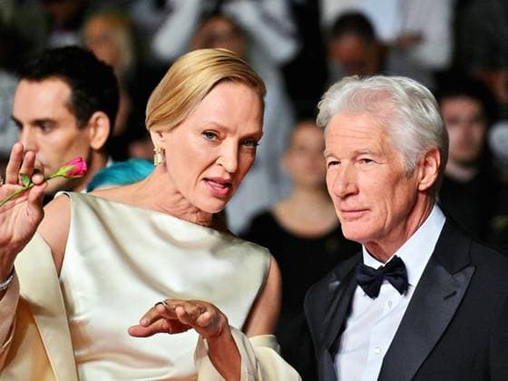 Entertainment Bilder des Tages Cannes, France: Cannes, 77th Cannes Film Festival 2024, Fourth Evening - red carpet of the film Oh Canada - In the photo: Uma Thurman, Richard Gere, Cannes France  - ZUMAp169 20240517_zea_p169_1775 Copyright: xManuelexMangiarottix