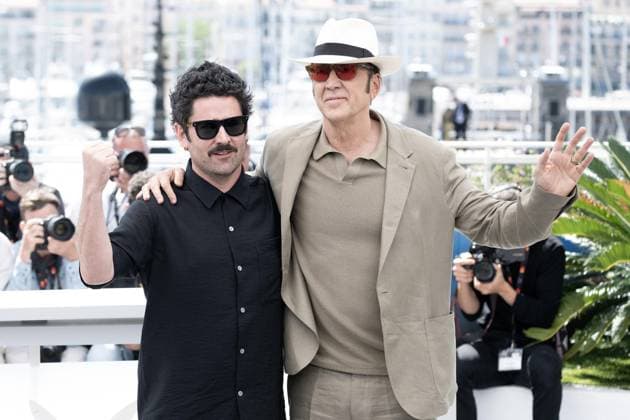 Annual Cannes Film Festival - The Surfer photocall - Cannes DN Lorcan Finnegan and Nicolas Cage attend the The Surfer photocall at the 77th annual Cannes Film Festival at Palais des Festivals on May 17, 2024 in Cannes, France. Photo by David NIVIERE ABACAPRESS.COM CANNES France  Copyright: xNivierexDavid ABACAPRESS.COMx